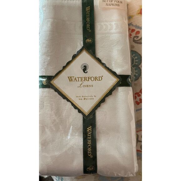 NWT Waterford Ardmore Victorian Traditional White Tablecloth 102"x60"+4 Napkins - Picture 3 of 10